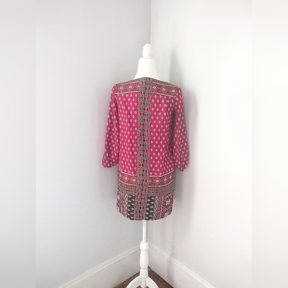 LOFT Aztec Print Shift Dress Petites XXS - Picture 4 of 5
